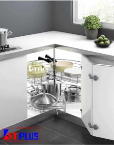 Mâm xoay Inox nan bóng mở 3/4 – 270° KIT PLUS 700mm