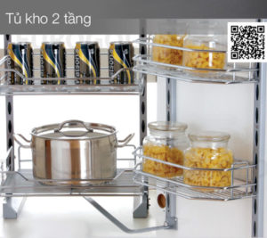 Hệ giá kho 2 tầng Inox mở cánh mở EUROGOLD 450/600mm