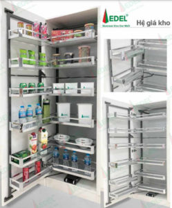 Tủ đồ khô cánh mở hợp kim nhôm cao cấp 6 tầng 12 rổ EDEL