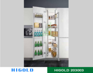 Kệ kéo 18 rổ tủ inox 304 (450mm-500mm) Higold 203003