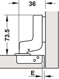 Bản lề âm Metalla SM 110° thép lắp lọt lòng Hafele 493.03.023