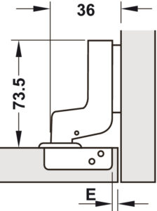 Bản lề âm Metalla SM 110° inox lắp lọt lòng Hafele