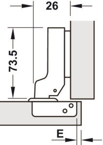 Bản lề âm Metalla SM 110° inox lắp trùm nửa Hafele