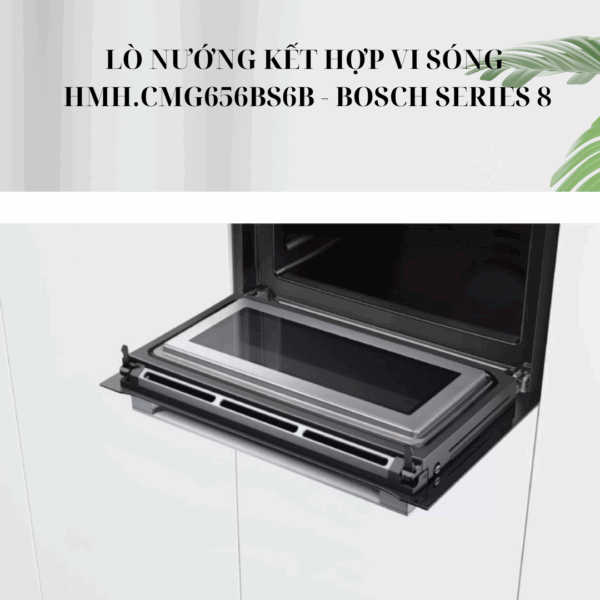 Cánh cửa lò nướng Bosch thiết kế đóng mở giảm chấn
