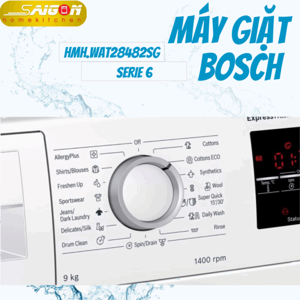 Cận cảnh bảng điều khiển máy giặt