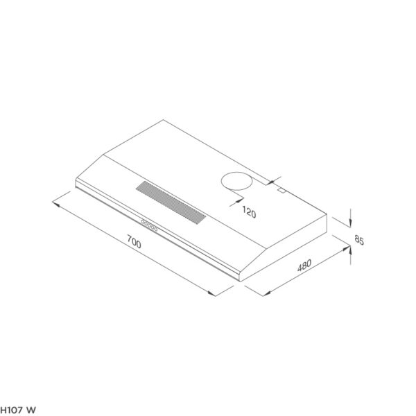 Kích thước Máy hút mùi Malloca H107W - Giá rẻ tại Tân Bình - HCM