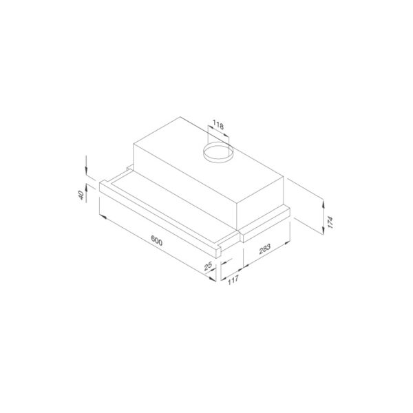 Kích thước Máy hút mùi Malloca K1506 TC - Âm tủ giá rẻ tại Tân Bình - HCM