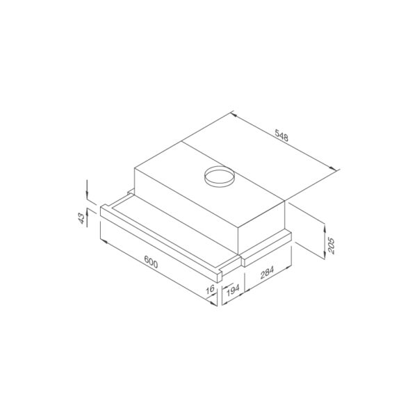 Kích thước máy hút mùi Malloca MH 60SMC