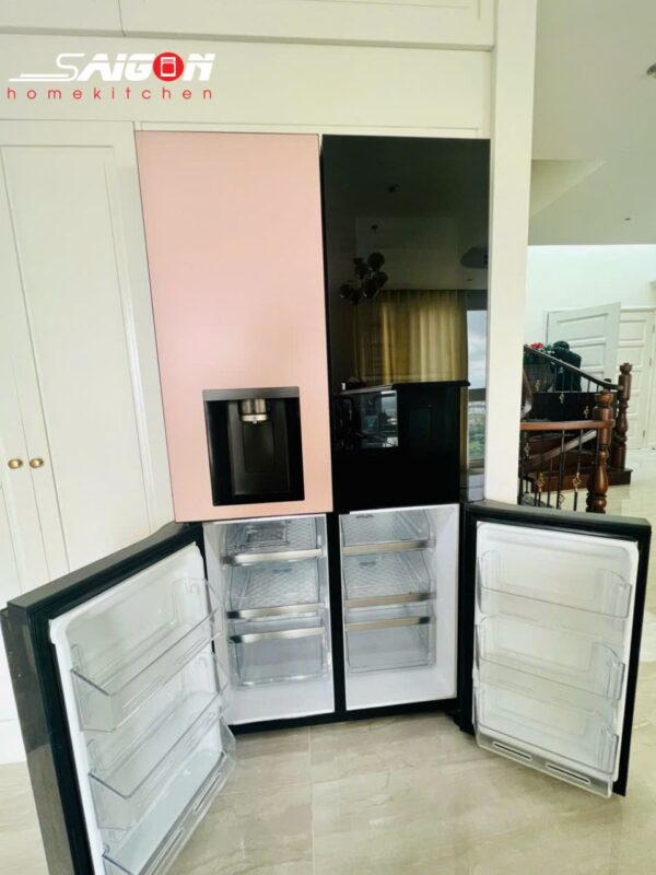 Tủ lạnh LG DOIS 820L thiết kế với tone màu Hồng - Be