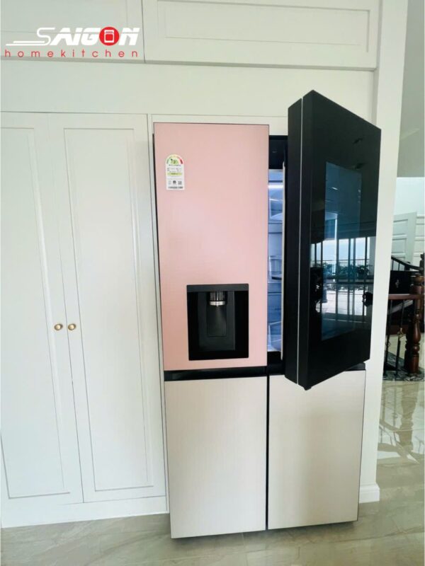 Tủ lạnh LG DOIS 820L thiết kế với tone màu Hồng - Be