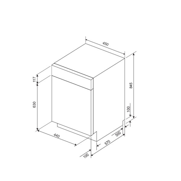 Kích thước Máy rửa chén MDW10-BS08FS - Malloca giá rẻ tại Tân Bình.