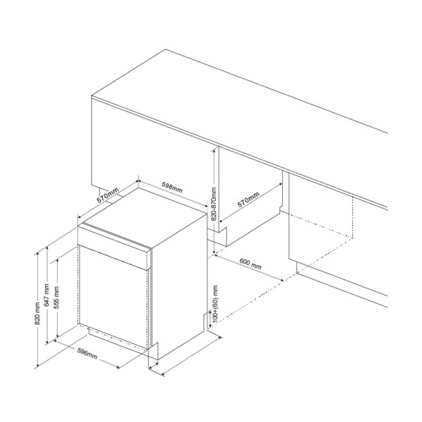 Kích thước Máy rửa chén âm tủ MDW14-S08SI - Malloca giá giá rẻ tại Tân Bình
