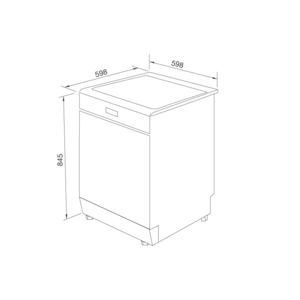 Kích thước Máy rửa chén MDW14-BS10TFT - Malloca giá rẻ tại Tân Bình