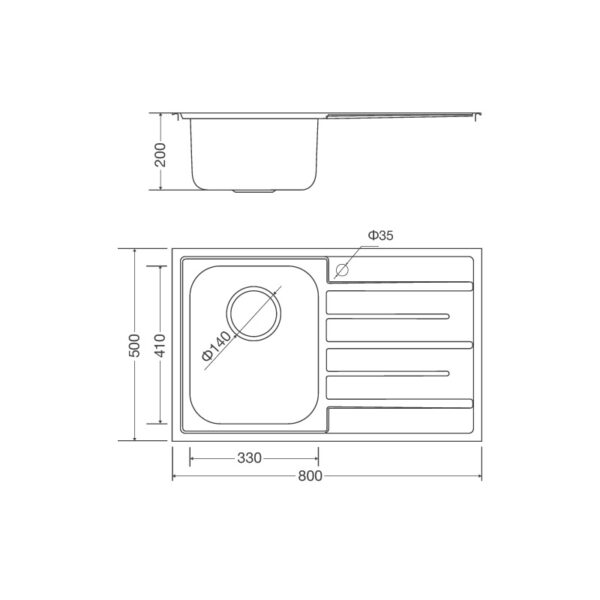 Kích thước Chậu rửa chén MS 1017 NEW - Malloca giá rẻ tại Tân Bình