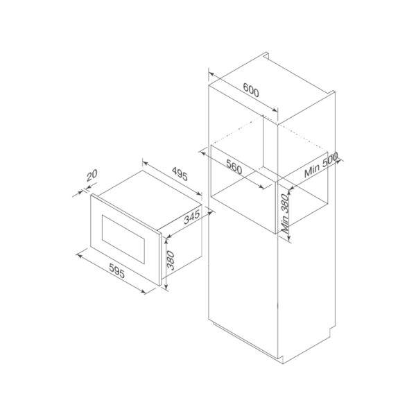 Kích thước Lò vi sóng Malloca MW-925BF - giá rẻ tại Tân Bình (Có nướng)