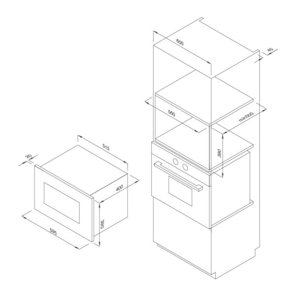 Kích thước Lò vi sóng Malloca MW 927BG - giá rẻ tại Tân Bình