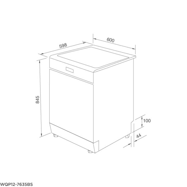 Kích thước Máy rửa chén WQP12-7635BS - Malloca giá rẻ tại Tân Bình