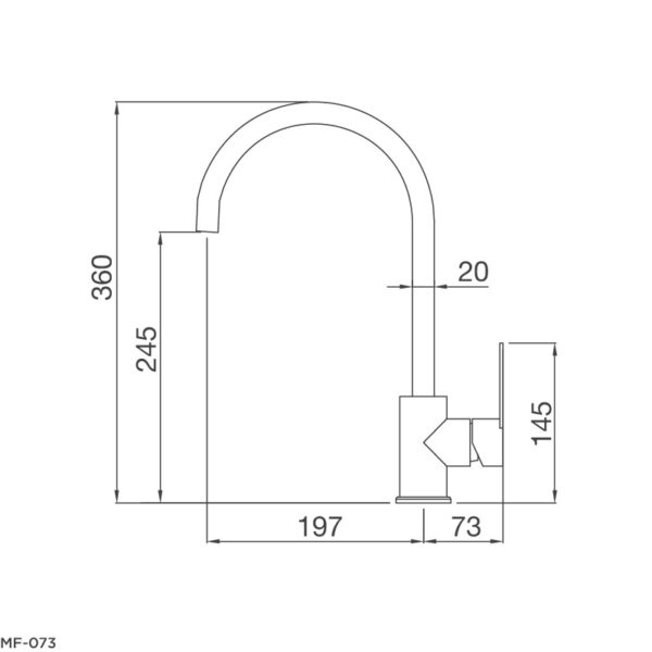 Kích thước Vòi rửa chén MF-073– Malloca giá rẻ tại Tân Bình