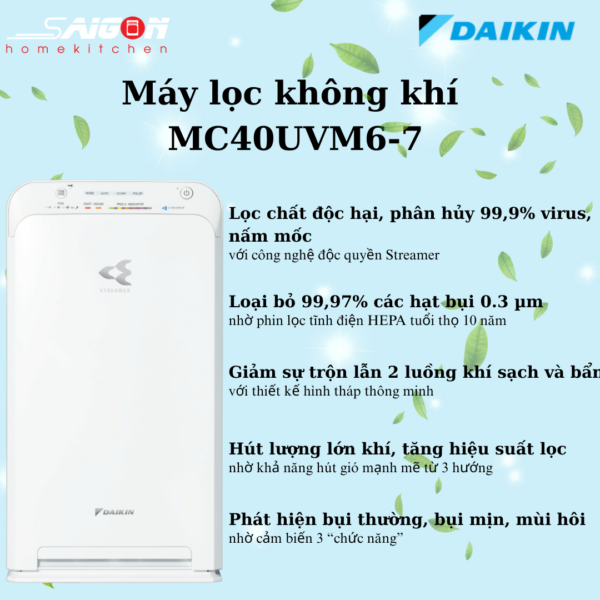 Máy lọc không khí MC40UVM6-7 - Daikin giá rẻ tại Tân Bình