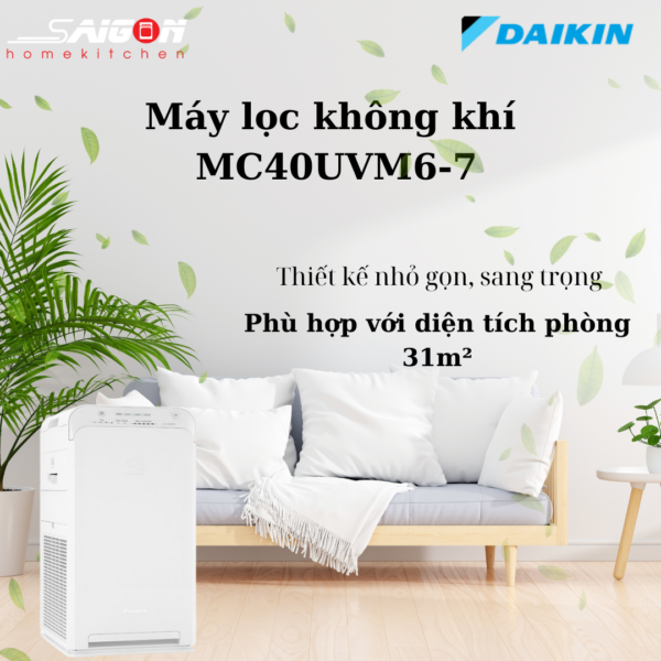 Máy lọc không khí Daikin phù hợp với diện tích 31m²