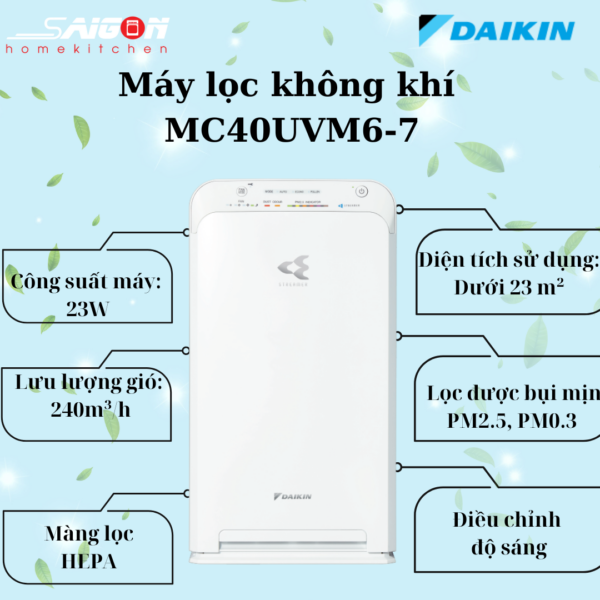 Máy lọc không khí MC40UVM6-7 - Daikin giá rẻ tại Tân Bình