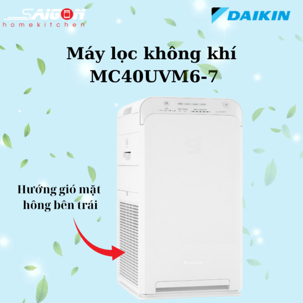 Hướng gió mặt hông bên trái của máy lọc không khí Daikin