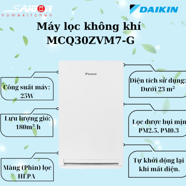 Máy lọc không khí MCQ30ZVM7-G - Daikin giá rẻ tại Tân Bình