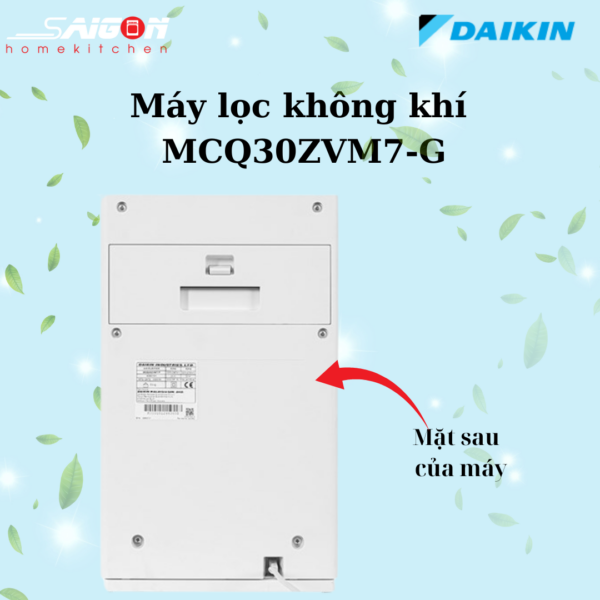 Mặt sau máy lọc không khí Daikin
