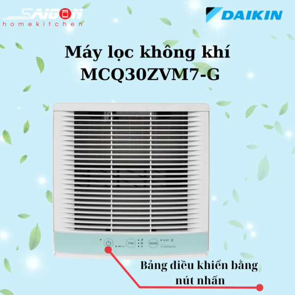 Cận cảnh bảng điều khiển của máy lọc không khí MCQ30ZVM7-G