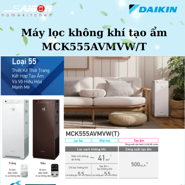Máy lọc không khí MCK555AVMVT - Daikin giá rẻ tại Tân Bình ( Có 2 màu )
