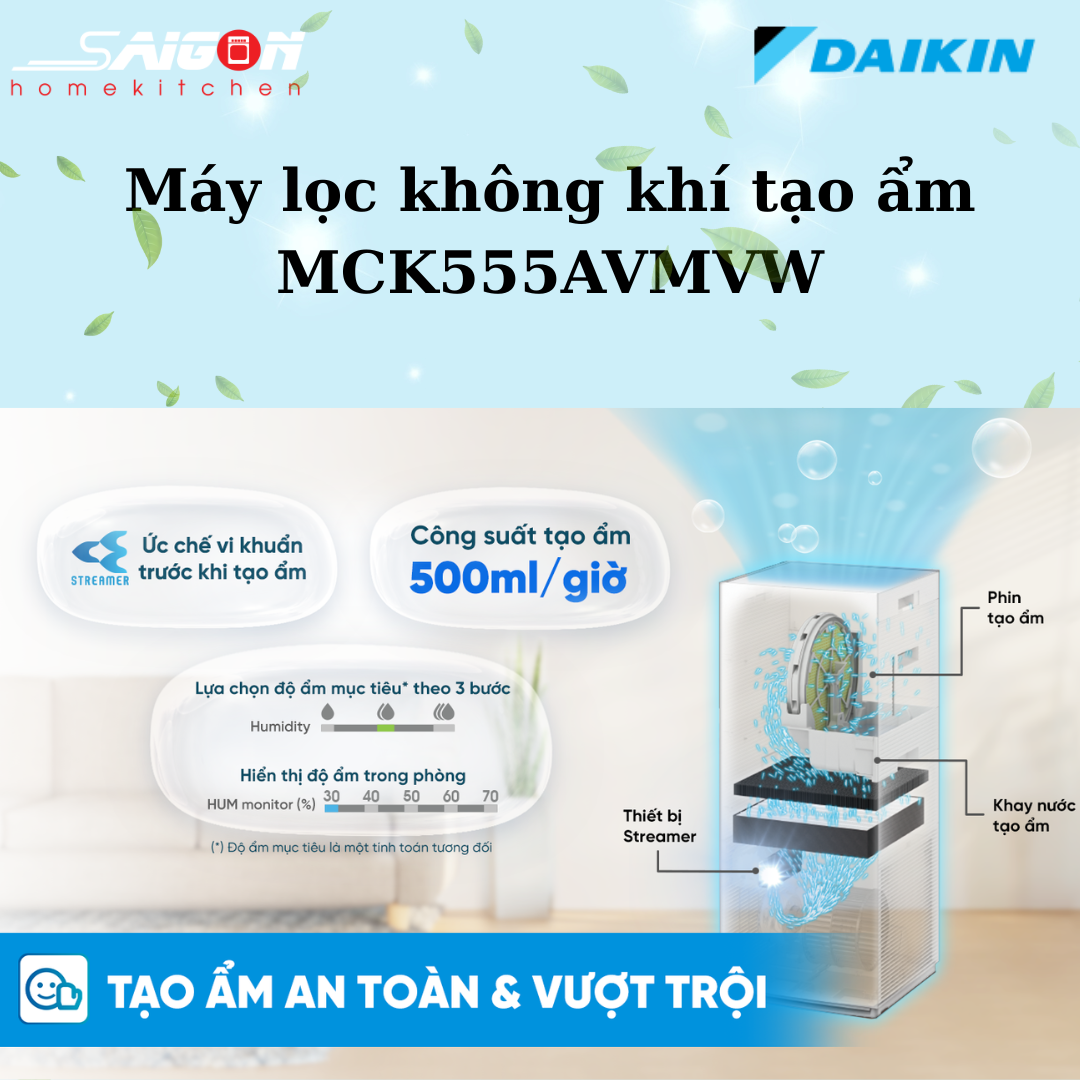 Tạo độ ẩm an toàn và vượt trội