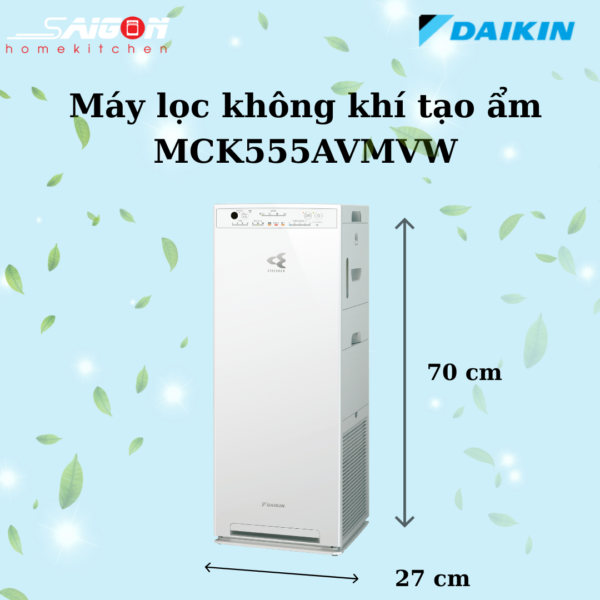 Kích thước máy lọc không khí MCK555AVMVW - Daikin giá rẻ tại Tân Bình