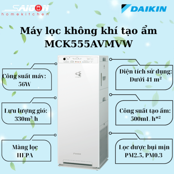 Máy lọc không khí MCK555AVMVW - Daikin giá rẻ tại Tân Bình