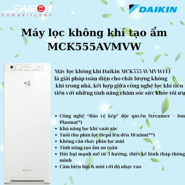 Máy lọc không khí MCK555AVMVW - Daikin giá rẻ tại Tân Bình