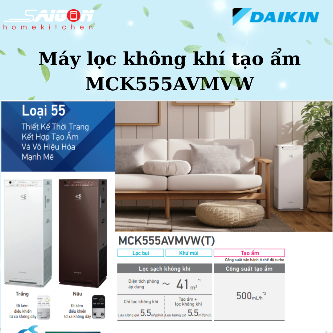 Máy lọc không khí MCK555AVMVW - Daikin giá rẻ tại Tân Bình