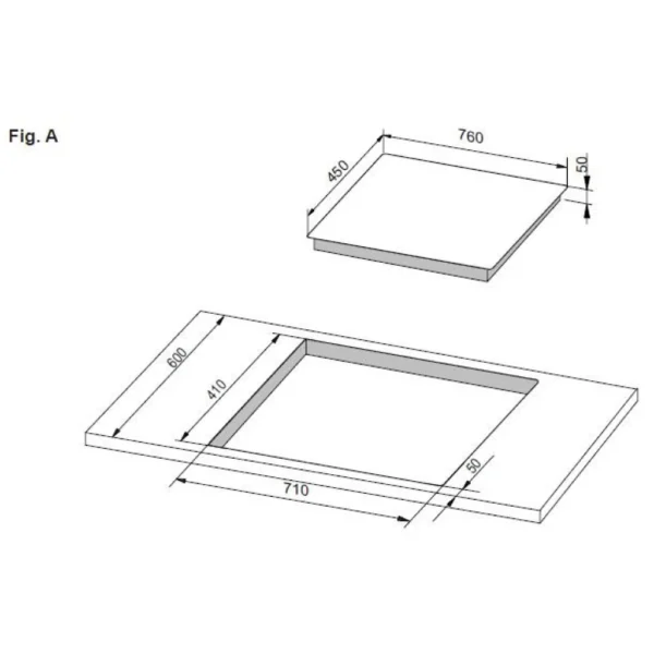 Kích thước của Bếp 2 từ Hafele HC-IS772A