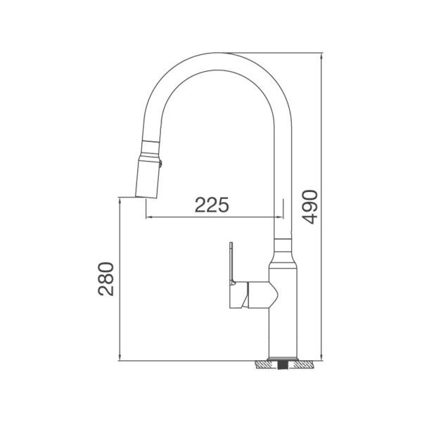 Kích thước vòi rửa chén Malloca K046-SS - Giá rẻ tại Tân Bình