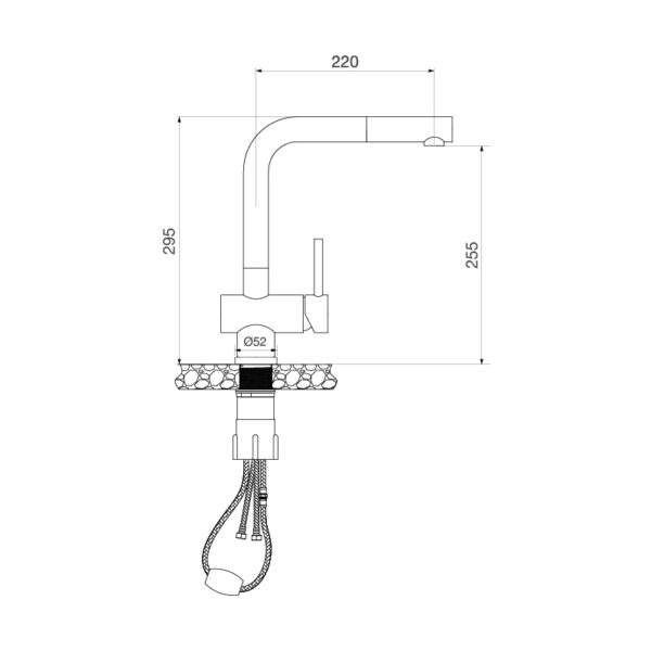 Kích thước vòi rửa chén Malloca K103-SS