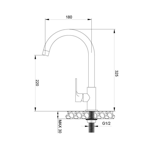 Kích thước vòi rửa chén K1603CL - Malloca giá rẻ tại Tân Bình