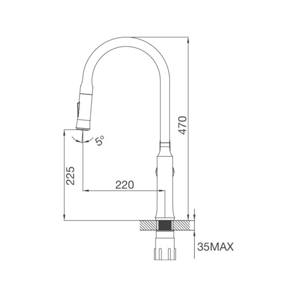 Kích thước vòi rửa chén K94C - Malloca giá rẻ tại Tân Bình