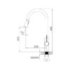 Kích thước vòi rửa chén K012C - Malloca giá rẻ tại Tân Bình
