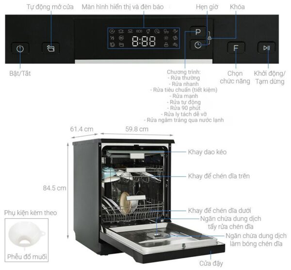 Thông tin kỹ thuật của Hafele HDW-F60B, Series 600