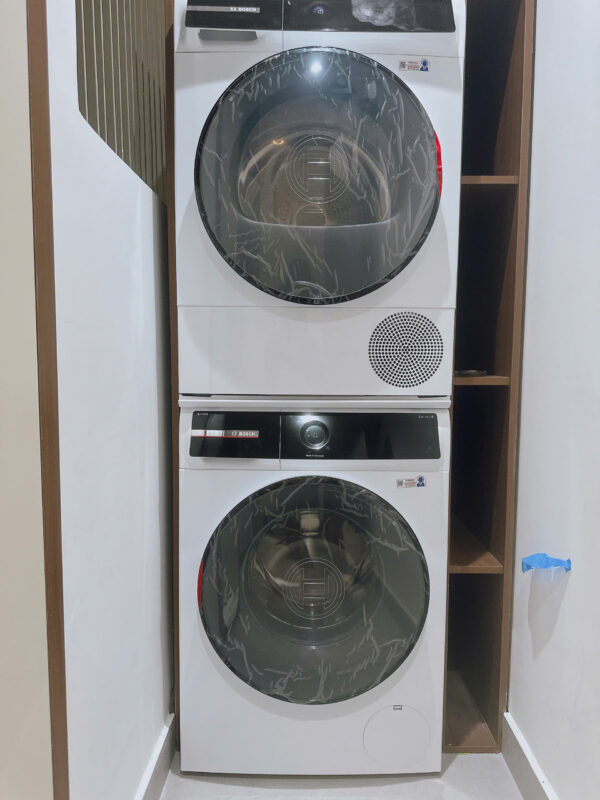Hình ảnh thực tế cặp máy giặt + máy sấy Bosch tại nhà khách