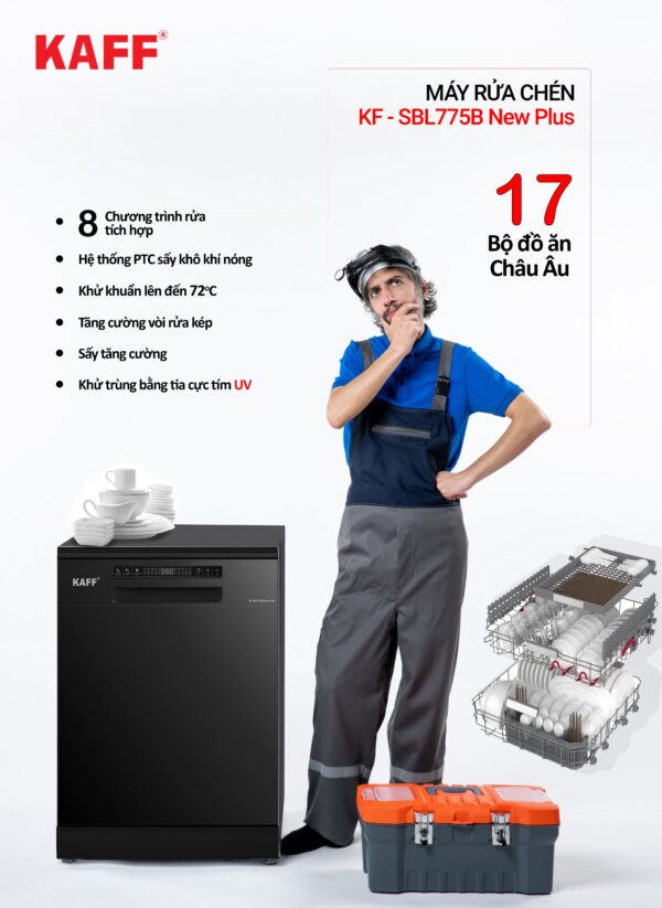 MÁY RỬA CHÉN KAFF KF-SBL775B New Plus