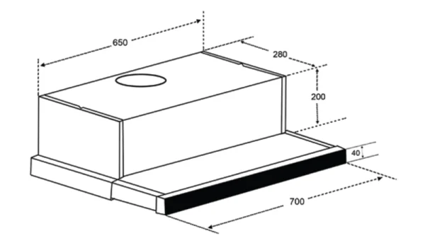 Kích thước Máy hút mùi SP 670