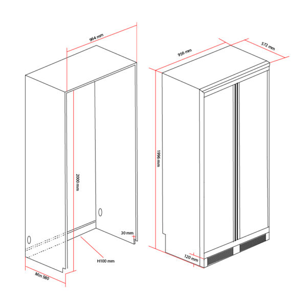 Kích thước KAFF KF-BI555W LUXURY