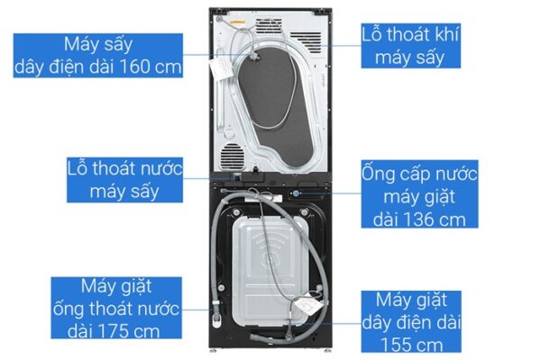 Tháp giặt sấy LG Inverter WT1410NHB