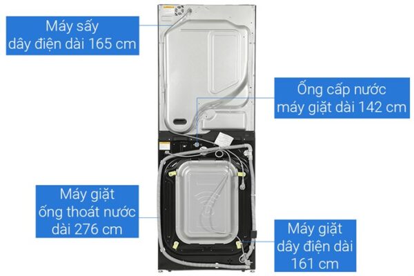 Tháp giặt sấy LG Inverter WT2517NHEG